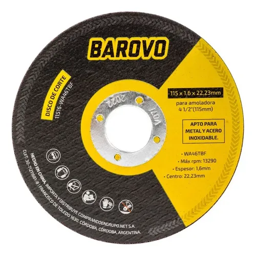 DISCO DE CORTE BAROVO    4 1/2 1,6 MM