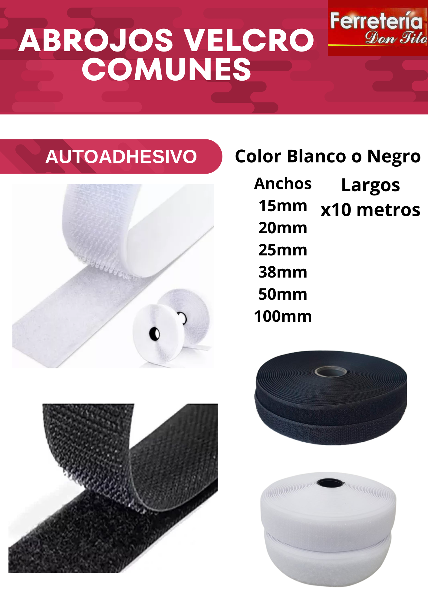 ABROJO SIN ADHESIVO X10 METROS ANCHO 20MM