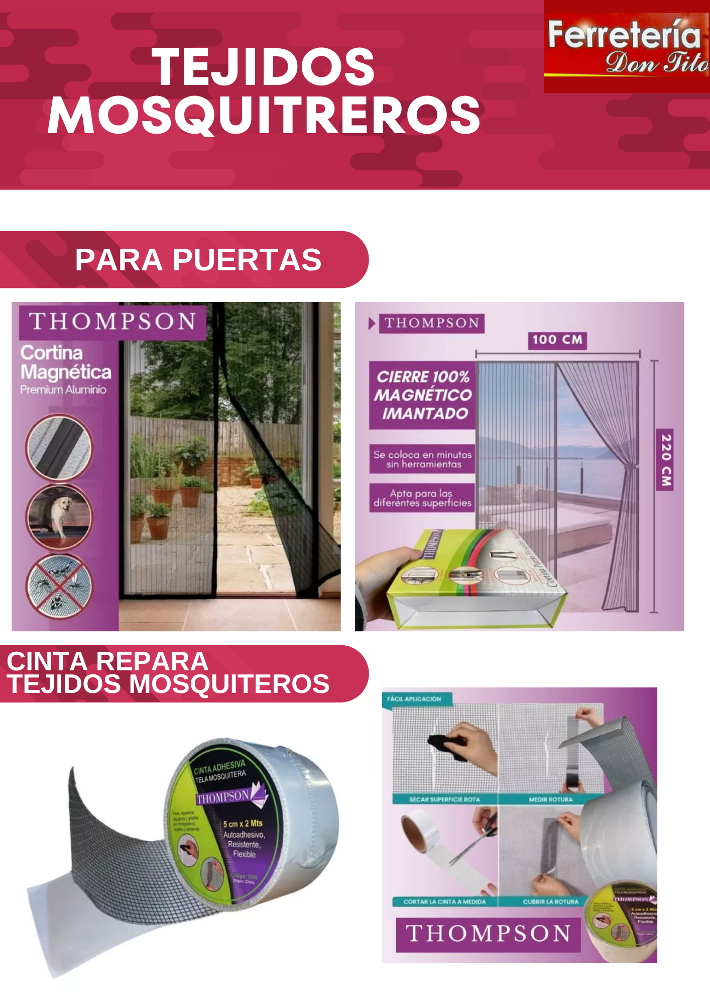 CORTINA PUERTA MOSQUITERO MAGNETICO 1X2.20 MT