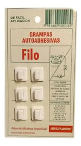 GRAMPAS AUTOADHESIVAS PARA CABLES PEQUEÑOS BLISTER X6 UNIDADES