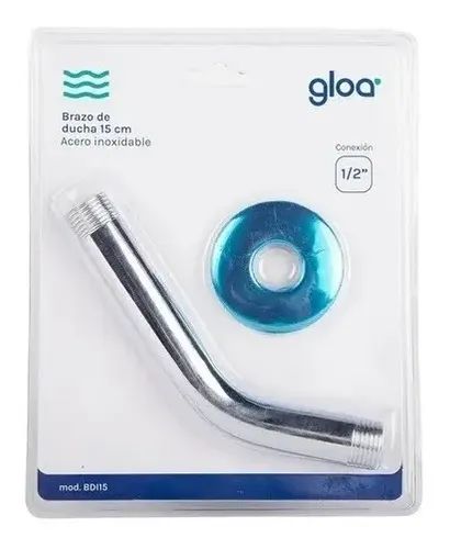 BRAZO DE DUCHA ACERO INOXIDABLE GLOA 15 CM