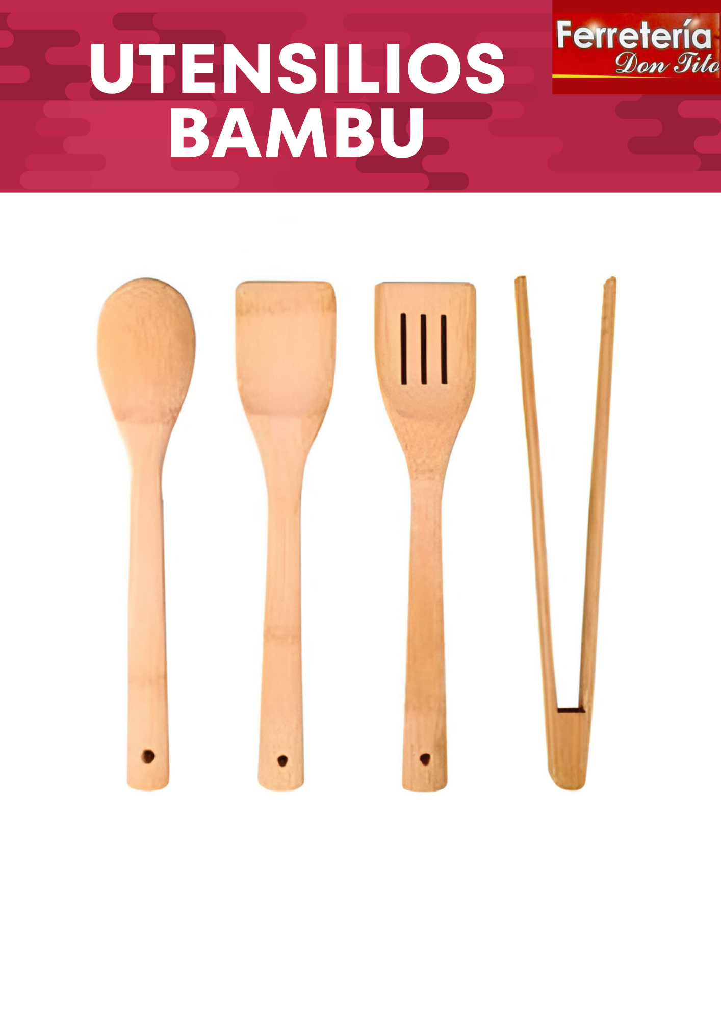 SET DE 4 UTENSILLOS DE BAMBU  VONNE