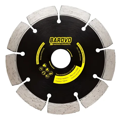 DISCO DE CORTE PARA MAMPOSTERIA BAROVO SEGMENTADO 115 MM