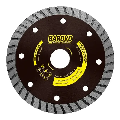 DISCO DE CORTE PARA GRANITO Y MARMOL BAROVO TURBO 115 MM
