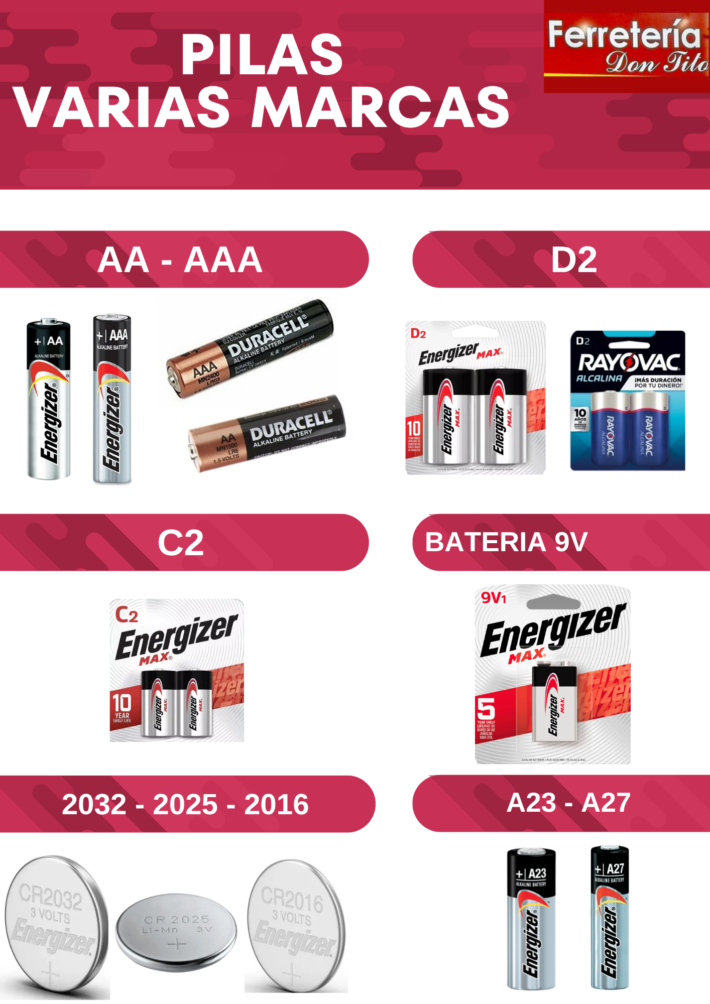 PILA AA ENERGIZER O DURACELL