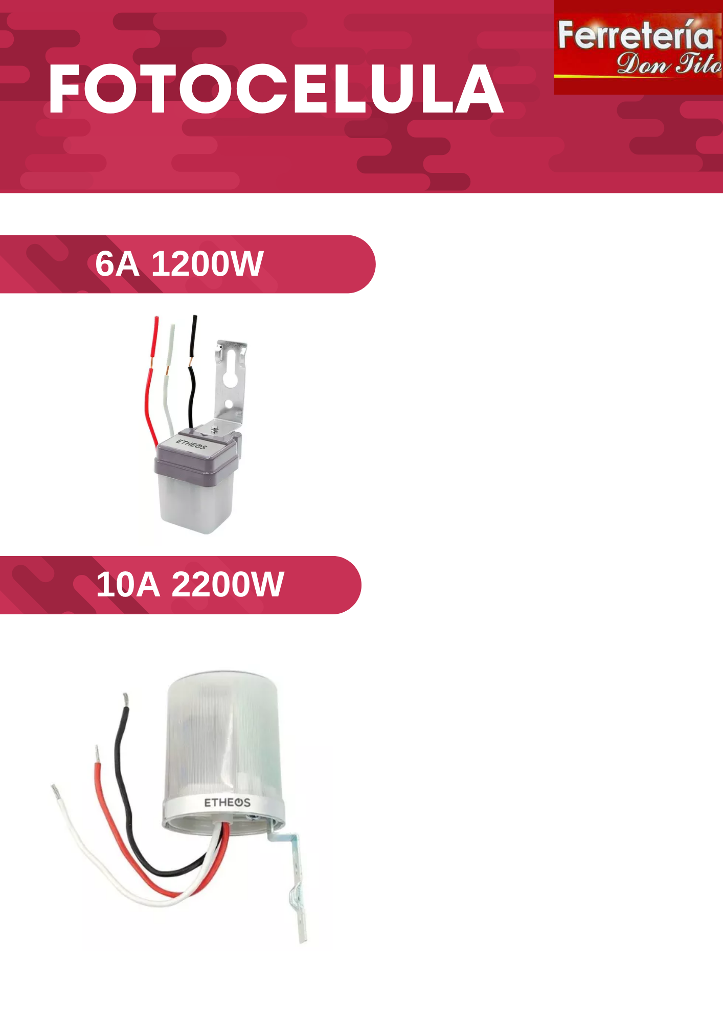 FOTOCELULA ETHEOS 10A 2200W