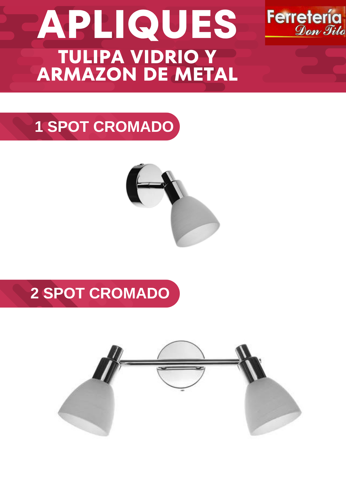 APLIQUE DE INTERIOR ETHEOS 1 SPOT CROMADO