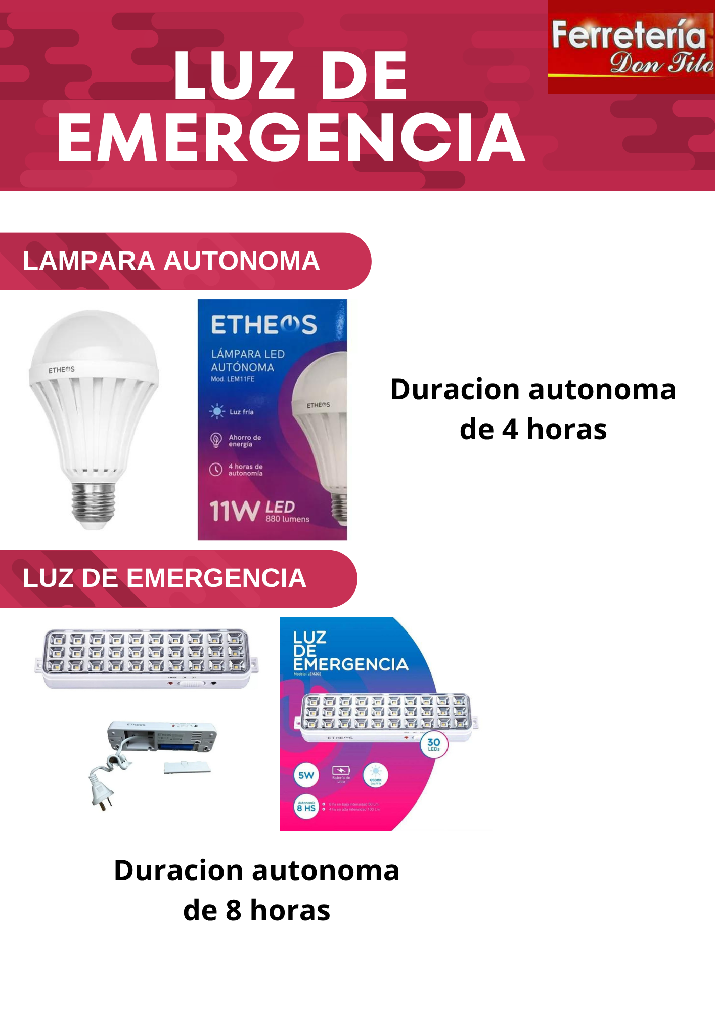 LÁMPARA LED AUTÓNOMA 9 W CÁLIDA