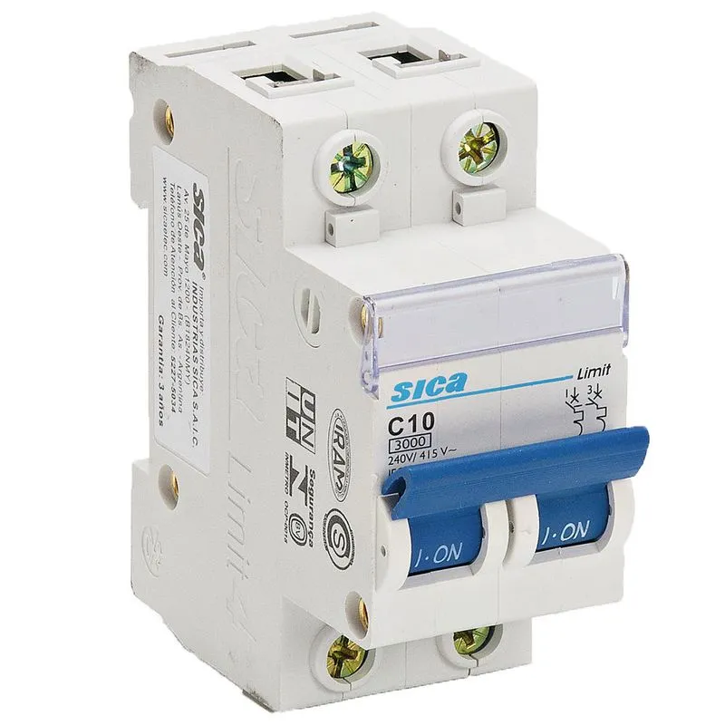 INTERR.TMG.DIN SICA 2X  10A 4,5 KA (763210)
