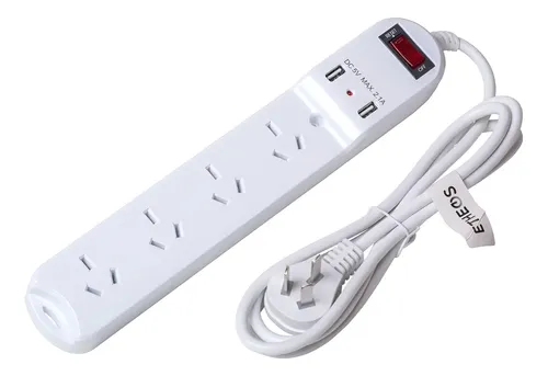 ZAPATILLA CON PROTECTOR TERMICO 4 TOMAS + 2 USB CON PROTECTOR TERMICA