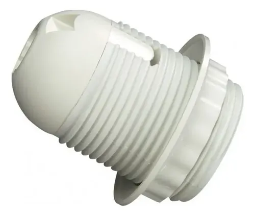 PORTALÁMPARA PLÁSTICO CON ROSCA EXTERIOR E27 - BLANCO