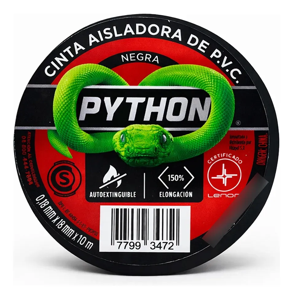 PYTHON AISLADORA 10MT. NEGRA