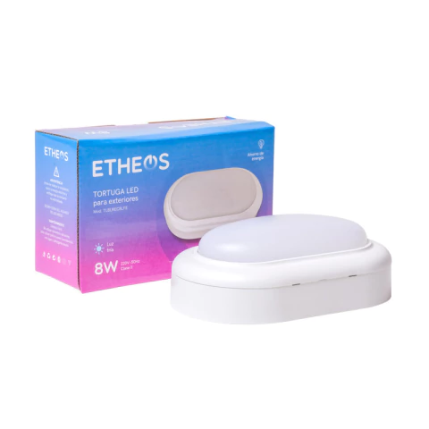 TORTUGA PLAFÓN LED EXTERIOR OVALADA ETHEOS 650 LM  LUZ FRIA